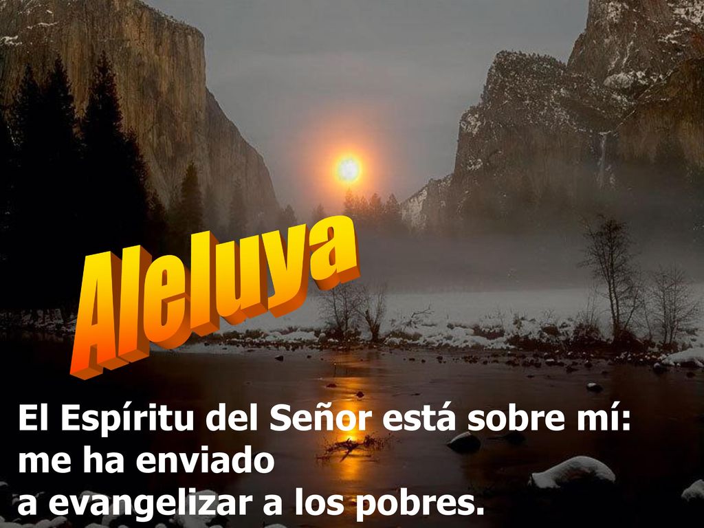 Aleluya El Espíritu del Señor está sobre mí: me ha enviado a evangelizar a los pobres.