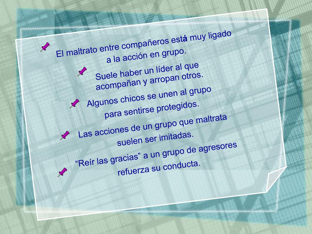 El maltrato entre compañeros está muy ligado a la acción en grupo.