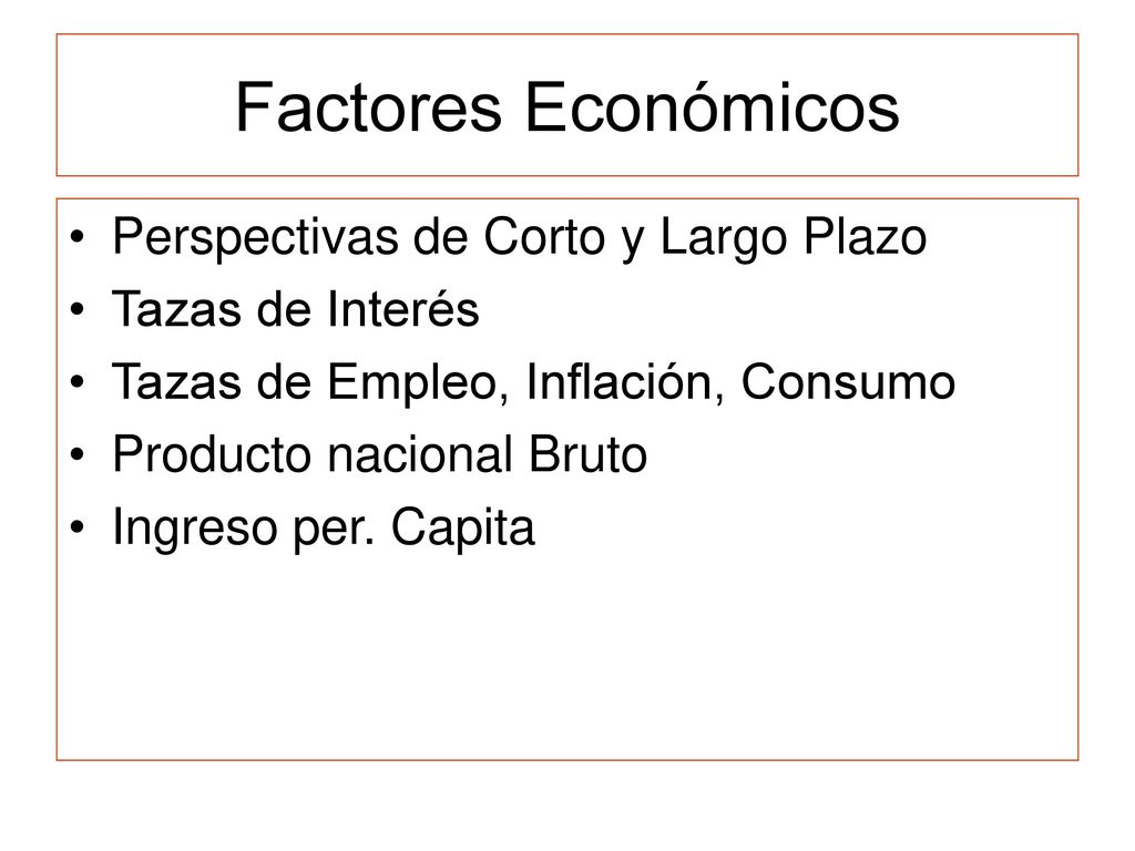 Factores Económicos Perspectivas de Corto y Largo Plazo