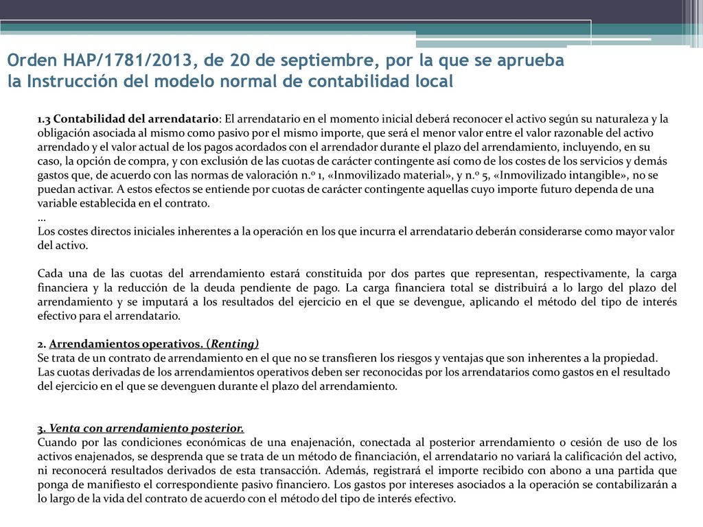 Orden HAP/1781/2013, de 20 de septiembre, por la que se aprueba la Instrucción del modelo normal de contabilidad local