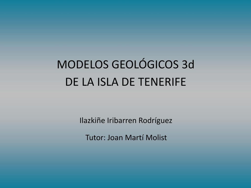 Geological 3D models for the central part of Tenerife island