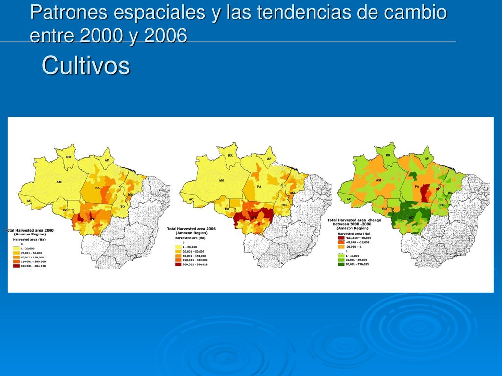 Patrones espaciales y las tendencias de cambio entre 2000 y 2006