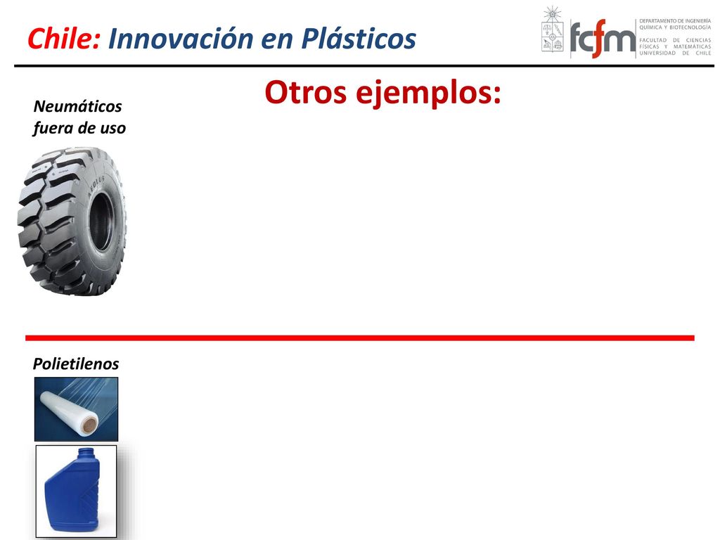 Otros ejemplos: Chile: Innovación en Plásticos Neumáticos fuera de uso