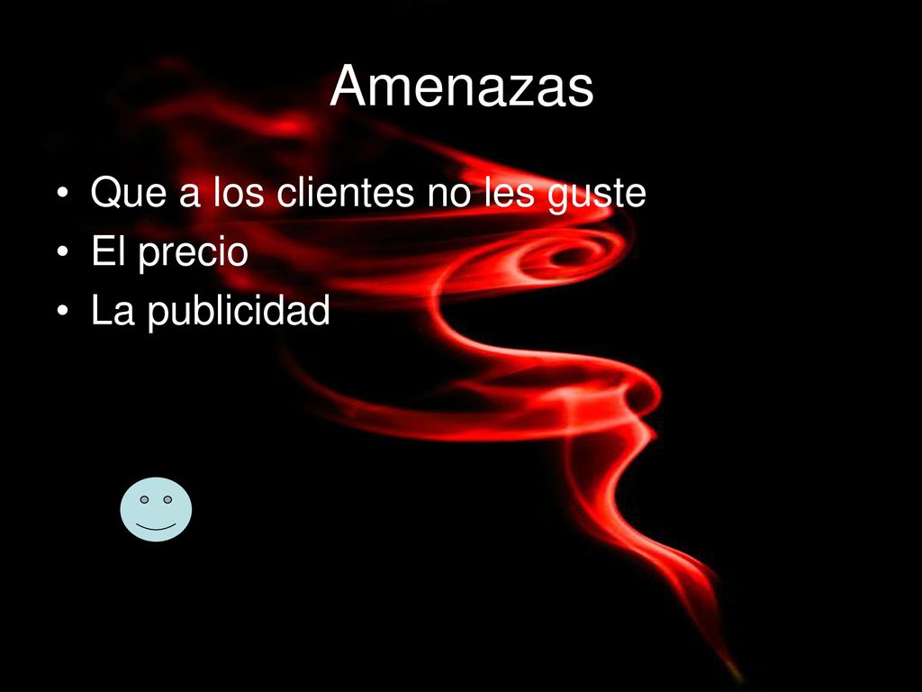 Amenazas Que a los clientes no les guste El precio La publicidad