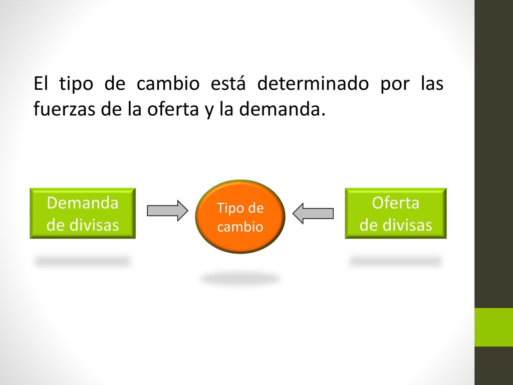 El tipo de cambio está determinado por las fuerzas de la oferta y la demanda.