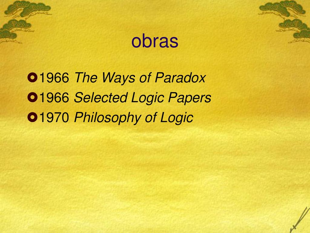 obras 1966 The Ways of Paradox 1966 Selected Logic Papers