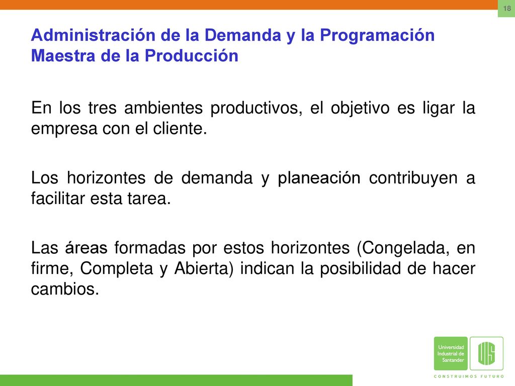 Administración de la Demanda y la Programación Maestra de la Producción
