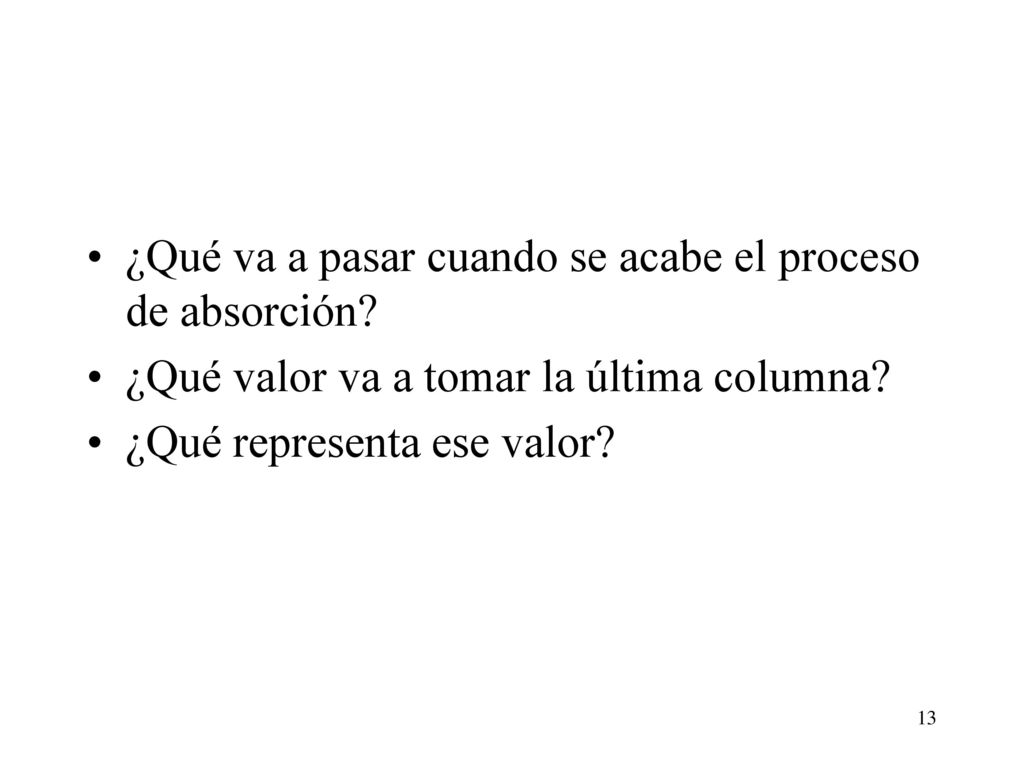 ¿Qué va a pasar cuando se acabe el proceso de absorción