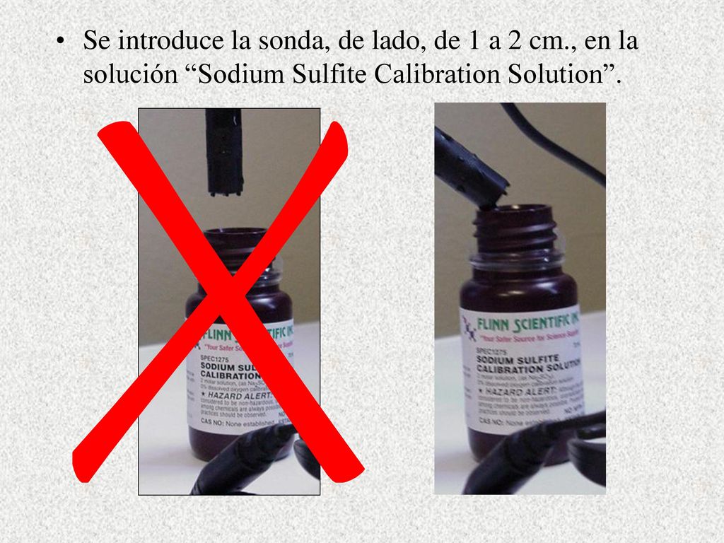 Se introduce la sonda, de lado, de 1 a 2 cm