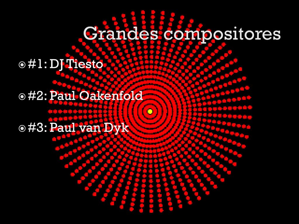 Grandes compositores #1: DJ Tiesto #2: Paul Oakenfold #3: Paul van Dyk