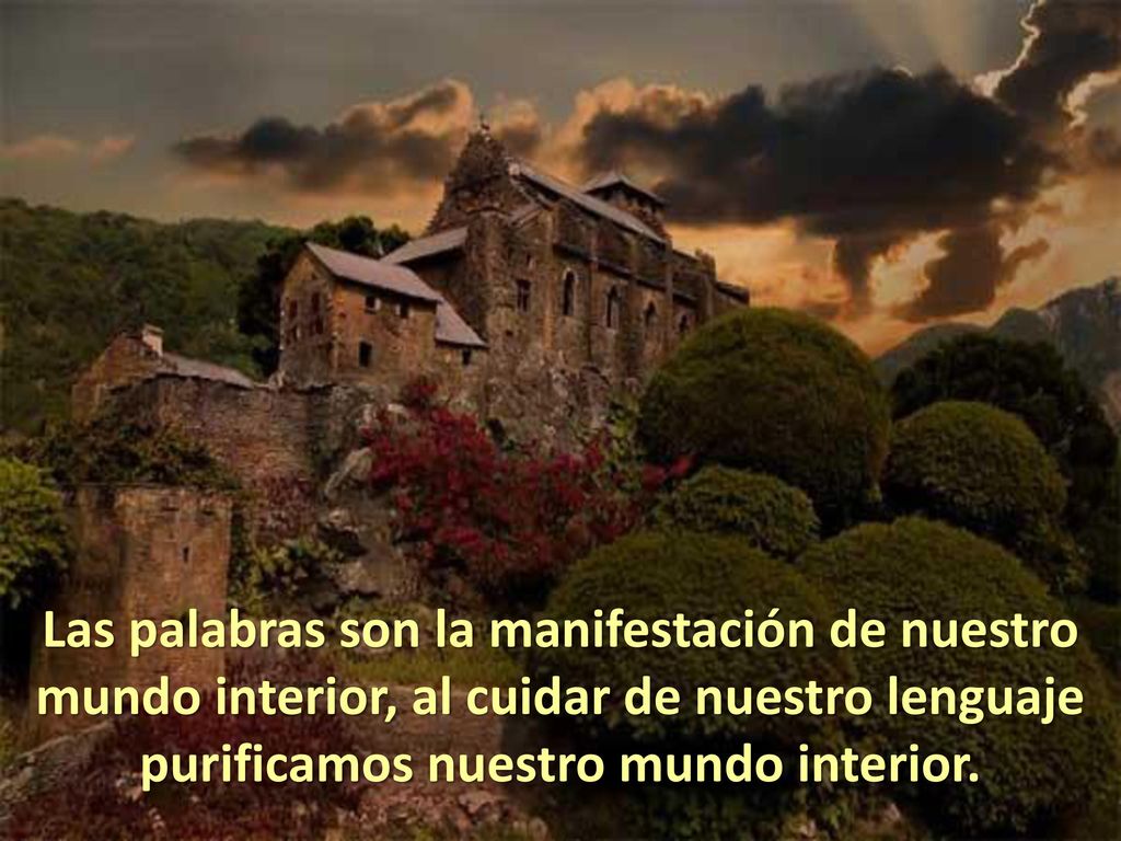Las palabras son la manifestación de nuestro mundo interior, al cuidar de nuestro lenguaje purificamos nuestro mundo interior.