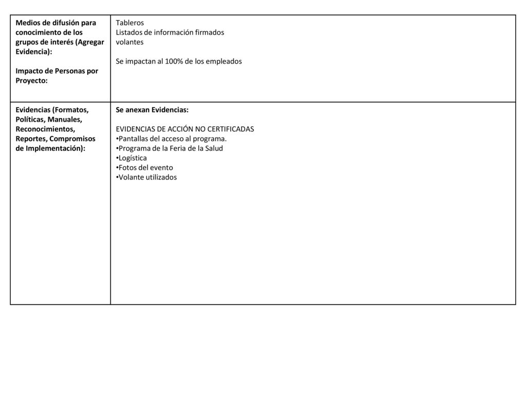 Medios de difusión para conocimiento de los grupos de interés (Agregar Evidencia):