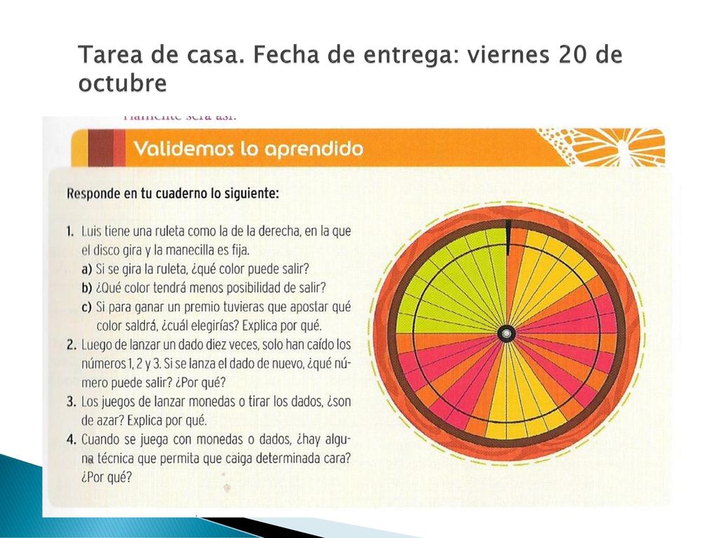 Tarea de casa. Fecha de entrega: viernes 20 de octubre