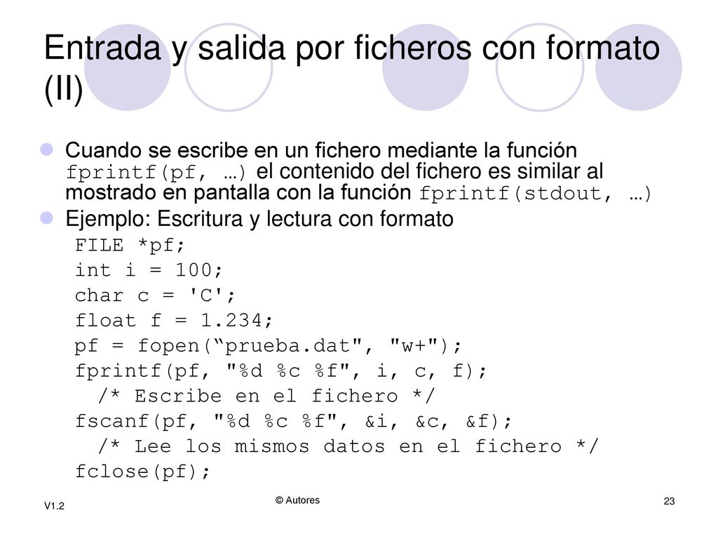 Entrada y salida por ficheros con formato (II)