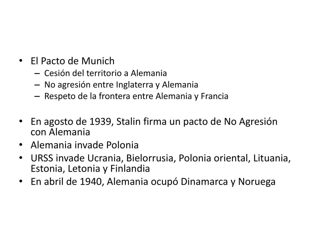 En agosto de 1939, Stalin firma un pacto de No Agresión con Alemania