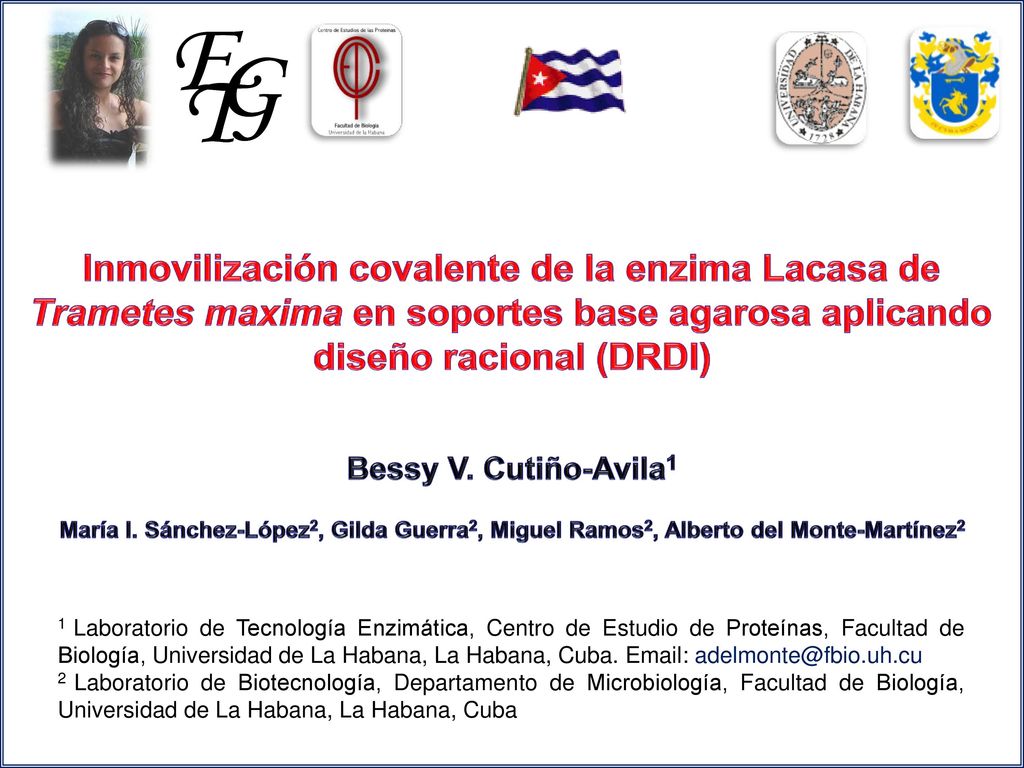 Inmovilización covalente de la enzima Lacasa de Trametes maxima en soportes base agarosa aplicando diseño racional (DRDI)