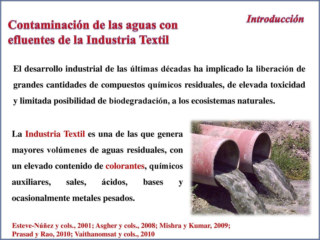 Contaminación de las aguas con efluentes de la Industria Textil