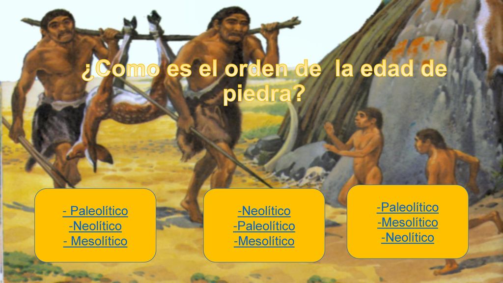 ¿Como es el orden de la edad de piedra