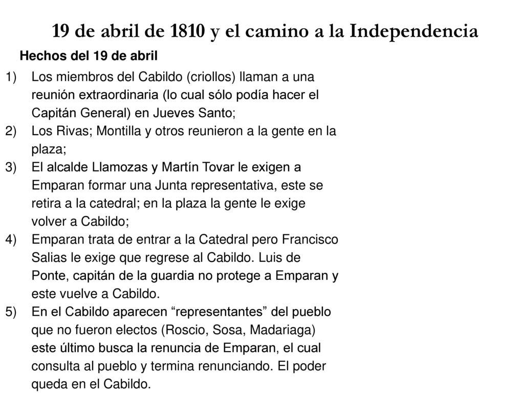 19 de abril de 1810 y el camino a la Independencia