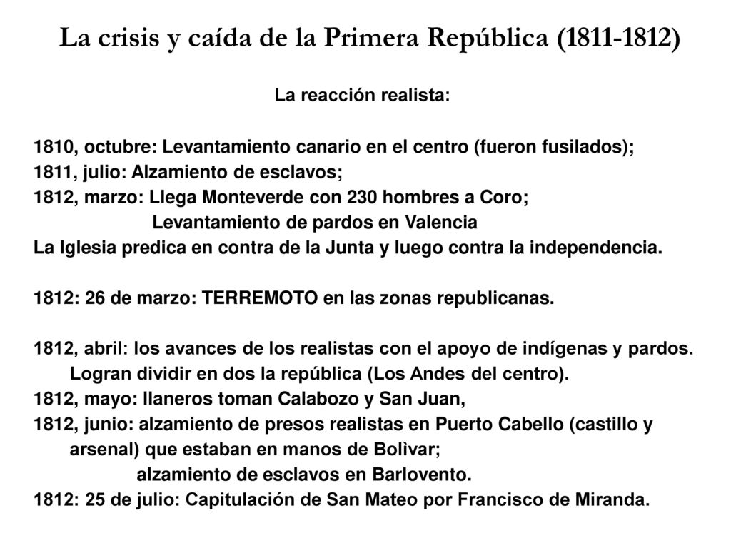 La crisis y caída de la Primera República ( )