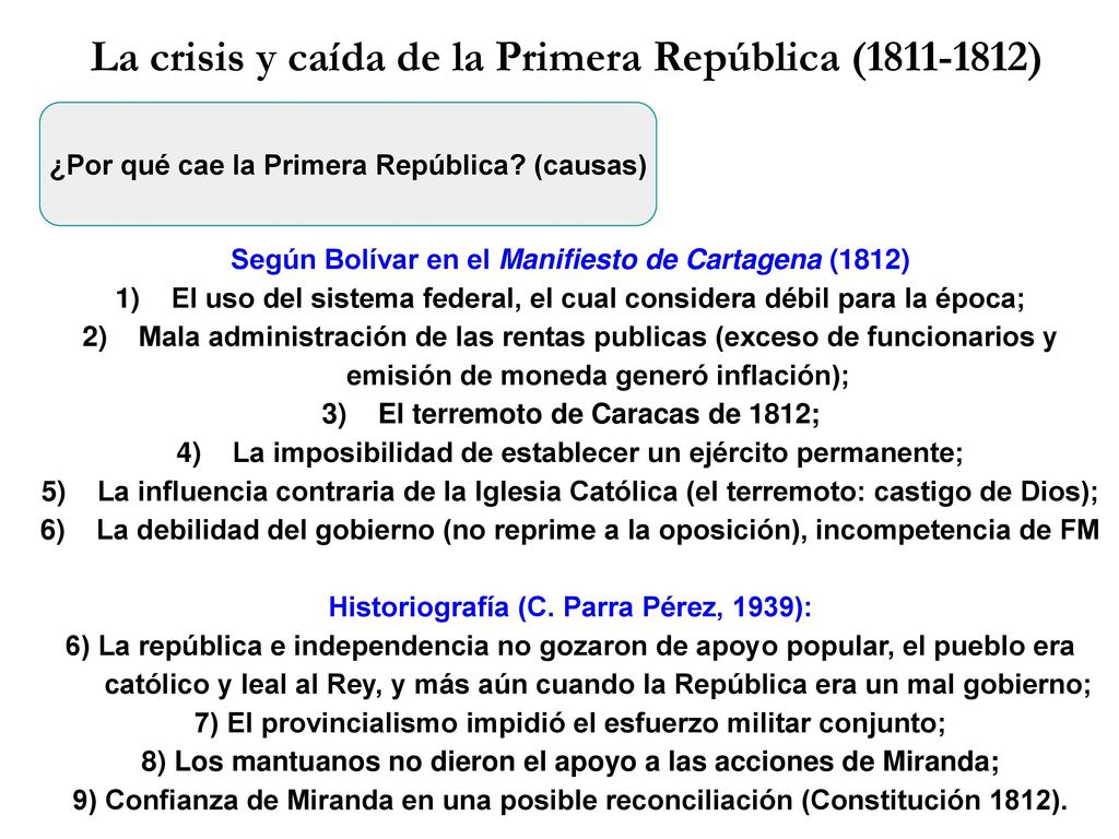 La crisis y caída de la Primera República ( )