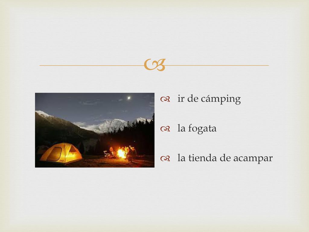ir de cámping la fogata la tienda de acampar