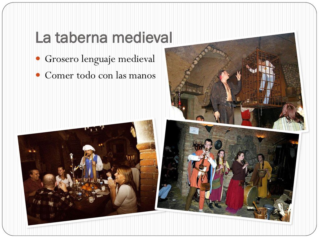 La taberna medieval Grosero lenguaje medieval Comer todo con las manos