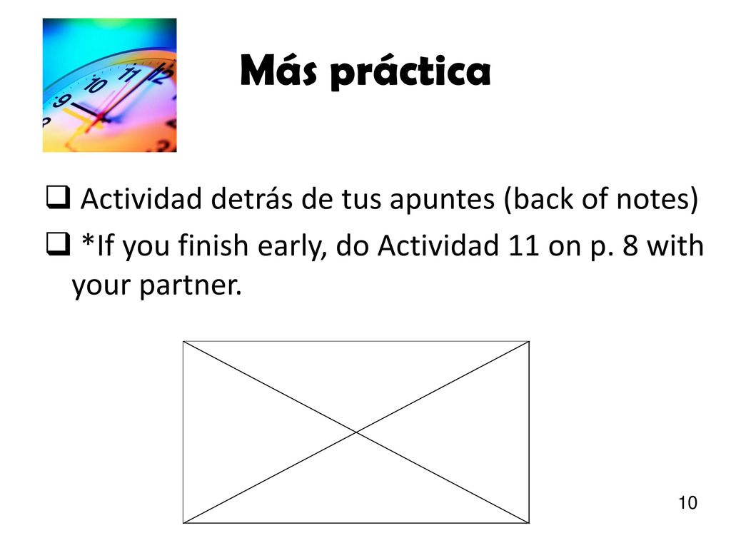 Más práctica Actividad detrás de tus apuntes (back of notes)