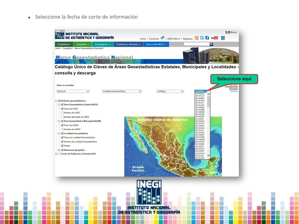 Seleccione la fecha de corte de información