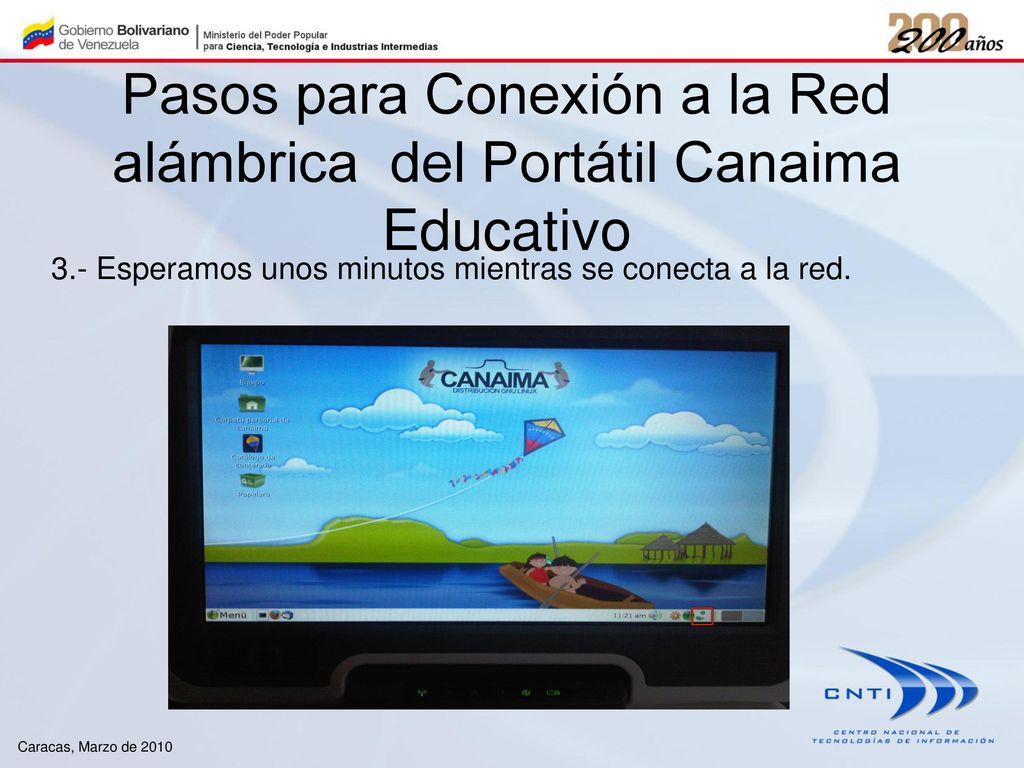 Pasos para Conexión a la Red alámbrica del Portátil Canaima Educativo