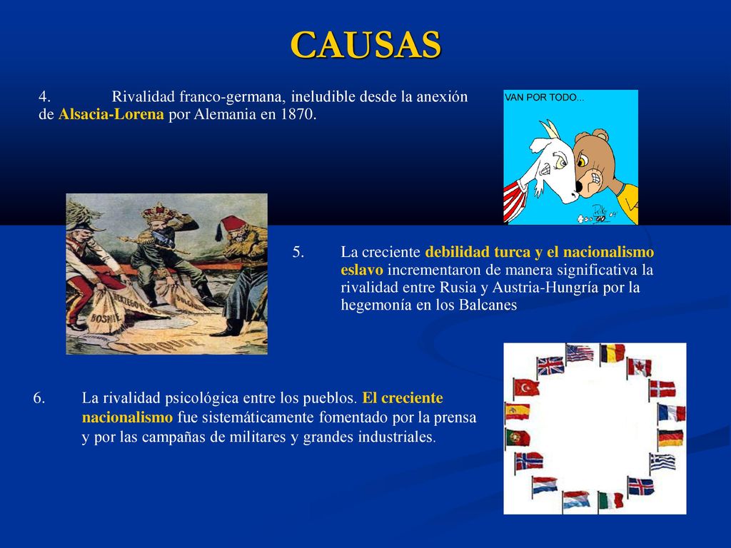 CAUSAS 4. Rivalidad franco-germana, ineludible desde la anexión de Alsacia-Lorena por Alemania en