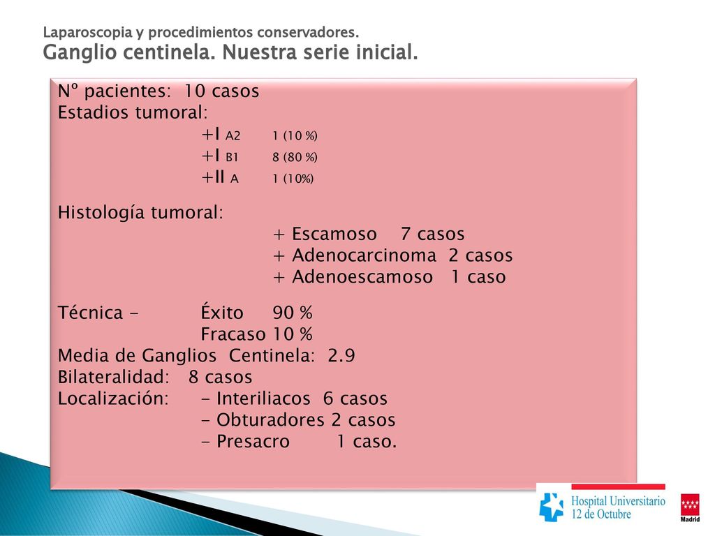 + Adenocarcinoma 2 casos + Adenoescamoso 1 caso Técnica - Éxito 90 %
