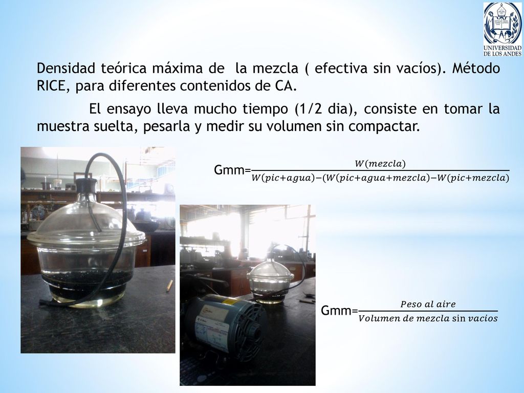 Densidad teórica máxima de la mezcla ( efectiva sin vacíos)