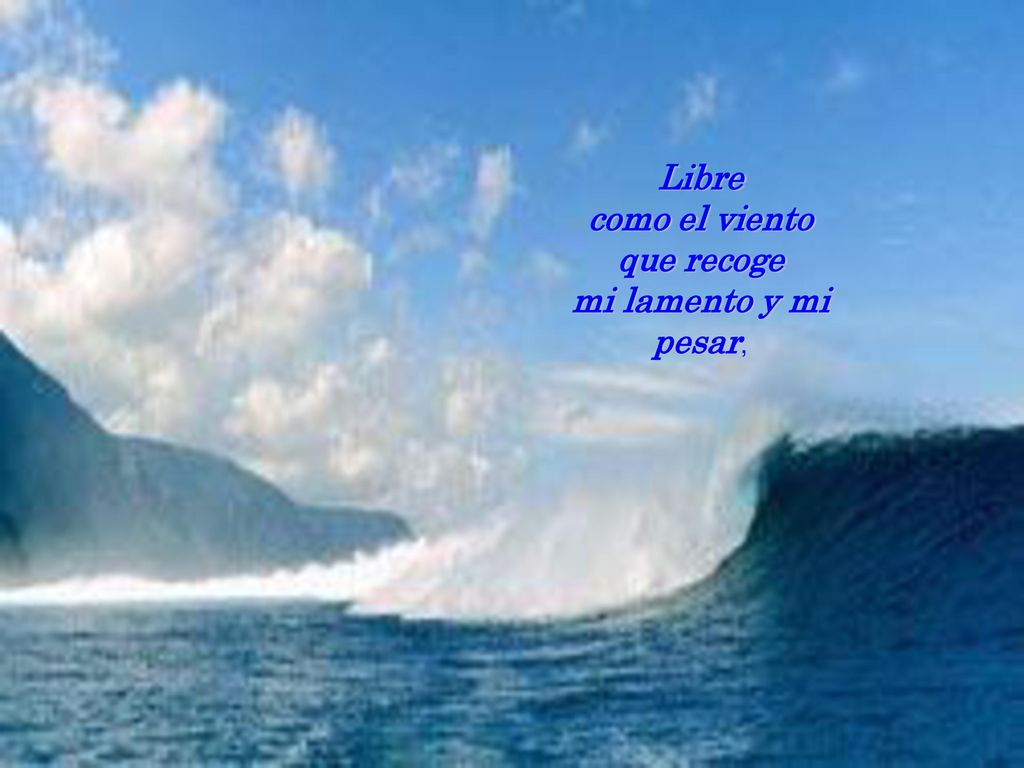 Libre como el viento que recoge mi lamento y mi pesar,