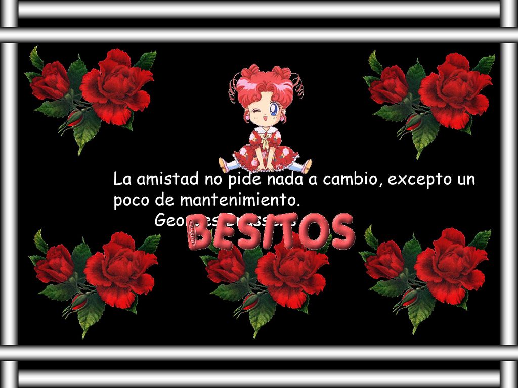 La amistad no pide nada a cambio, excepto un poco de mantenimiento.