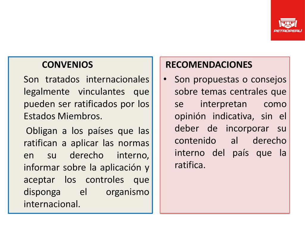 CONVENIOS Son tratados internacionales legalmente vinculantes que pueden ser ratificados por los Estados Miembros.