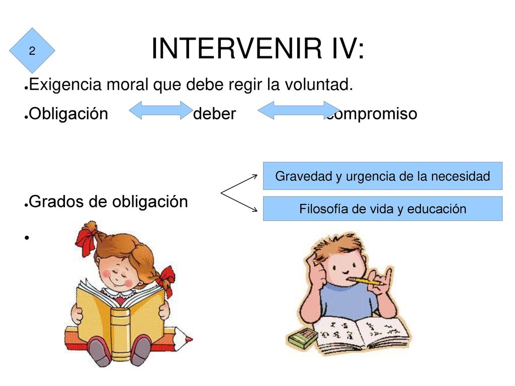 INTERVENIR IV: Exigencia moral que debe regir la voluntad.