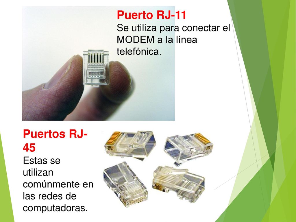 Puerto RJ-11 Se utiliza para conectar el MODEM a la línea telefónica.