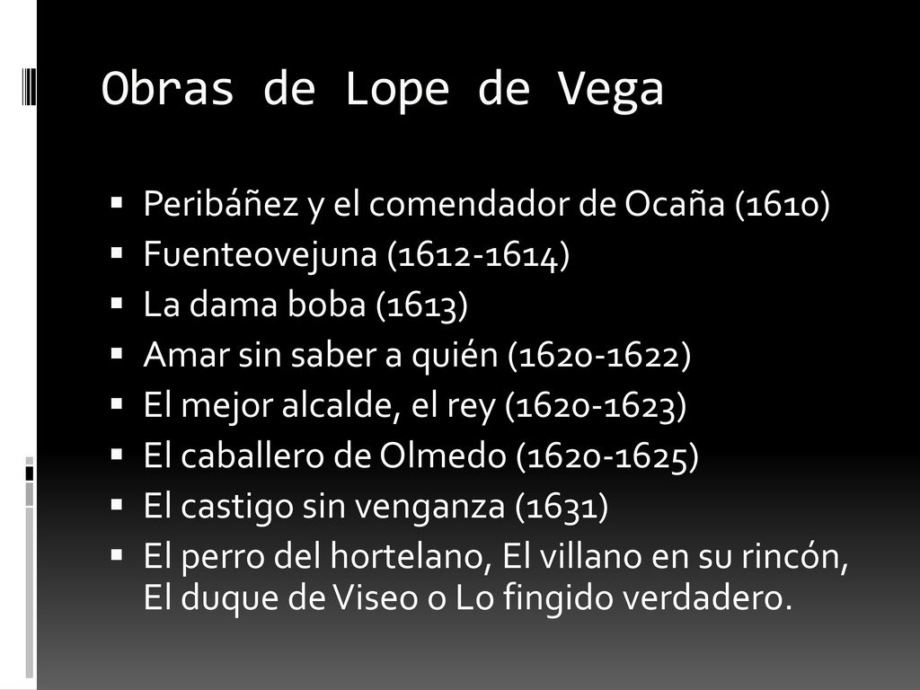 Obras de Lope de Vega Peribáñez y el comendador de Ocaña (1610)