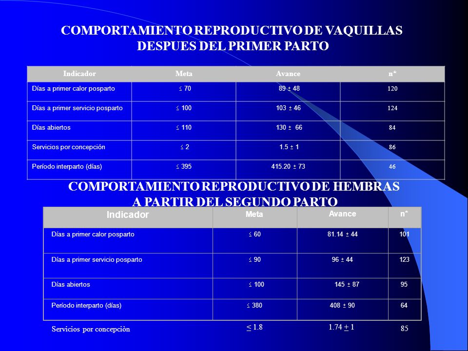 COMPORTAMIENTO REPRODUCTIVO DE VAQUILLAS DESPUES DEL PRIMER PARTO