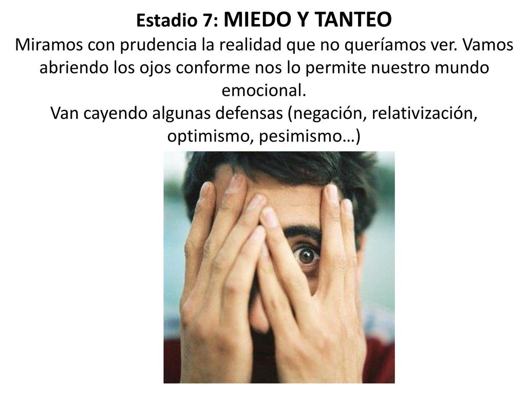 Estadio 7: MIEDO Y TANTEO Miramos con prudencia la realidad que no queríamos ver.
