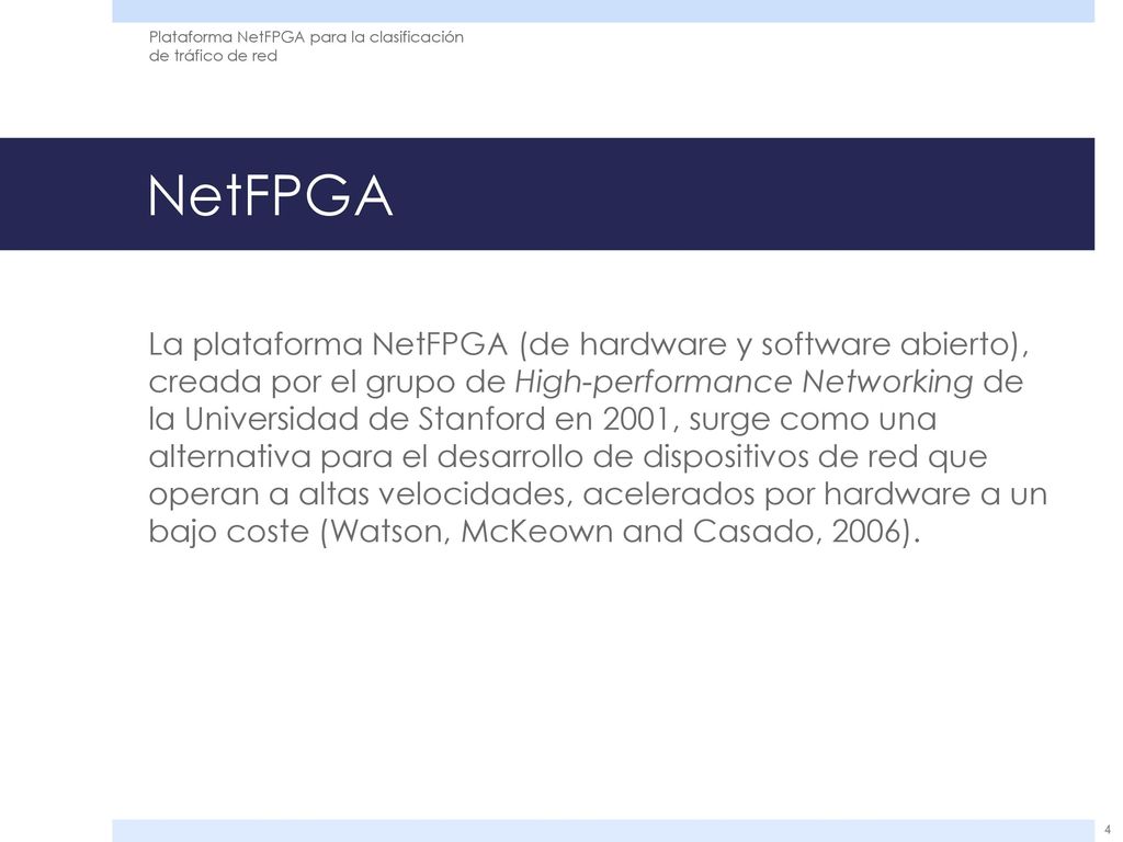 Plataforma NetFPGA para la clasificación de tráfico de red