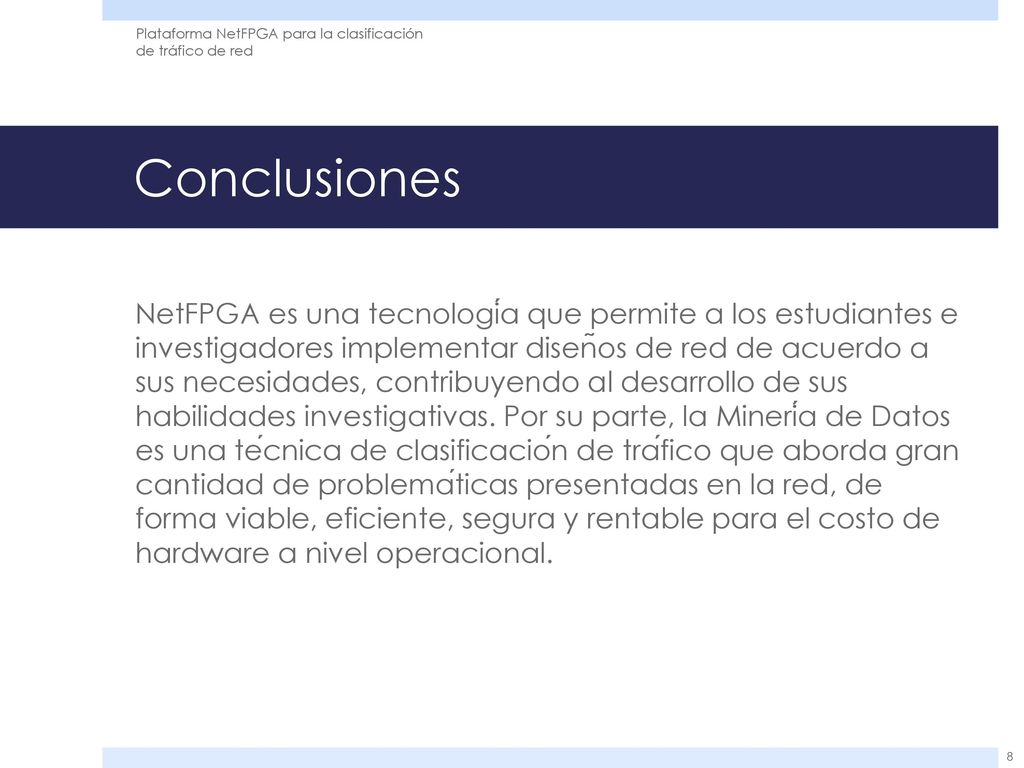Plataforma NetFPGA para la clasificación de tráfico de red