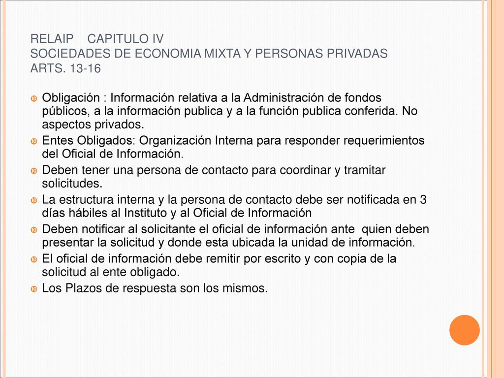 RELAIP CAPITULO IV SOCIEDADES DE ECONOMIA MIXTA Y PERSONAS PRIVADAS ARTS