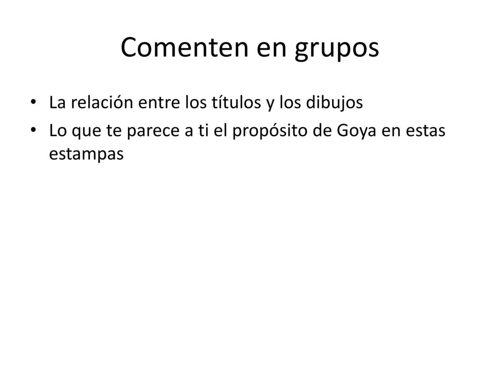 Comenten en grupos La relación entre los títulos y los dibujos