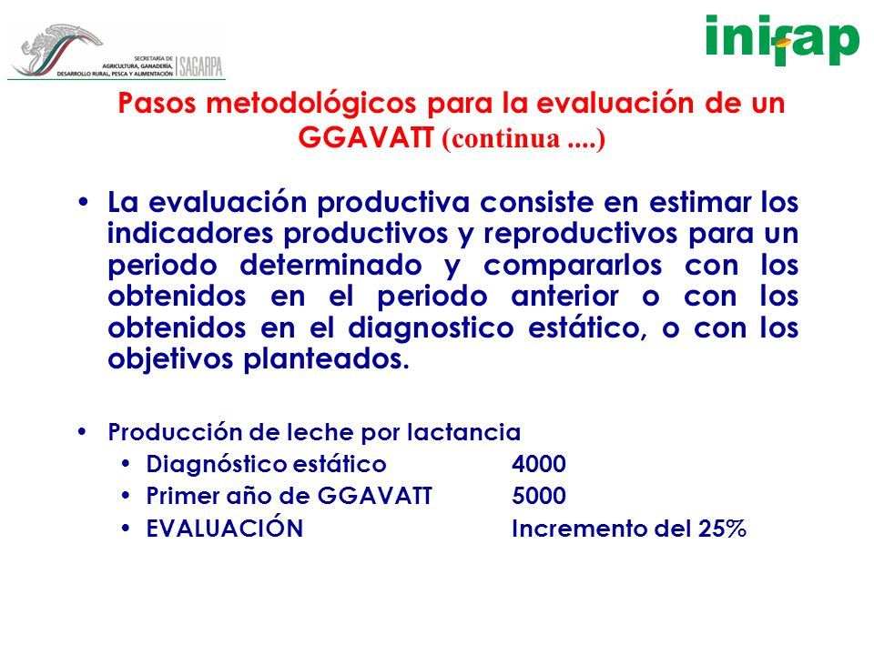 Pasos metodológicos para la evaluación de un GGAVATT (continua ....)