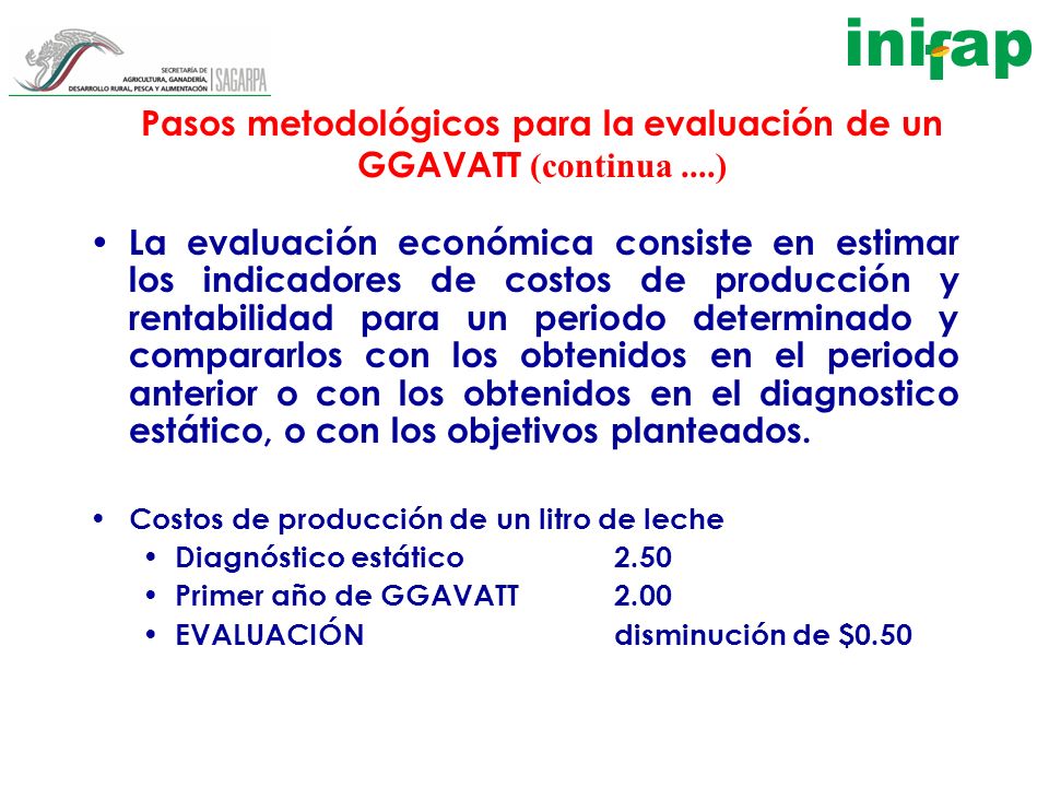 Pasos metodológicos para la evaluación de un GGAVATT (continua ....)