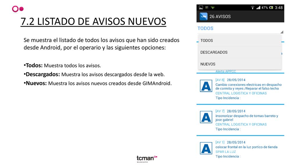 7.2 LISTADO DE AVISOS NUEVOS