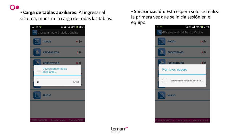 Carga de tablas auxiliares: Al ingresar al sistema, muestra la carga de todas las tablas.