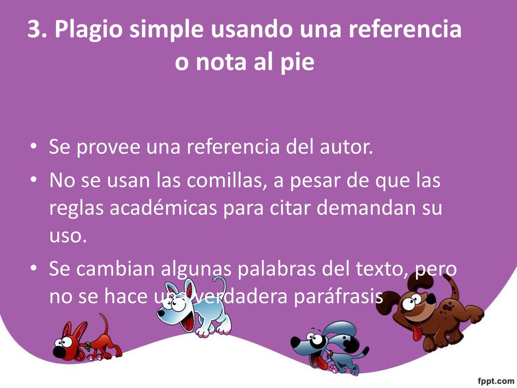 3. Plagio simple usando una referencia o nota al pie